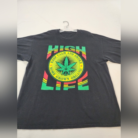 High Life Graphic T-Shirt with Leaf Design, sz XL (No Tag) - Picture 6 of 11